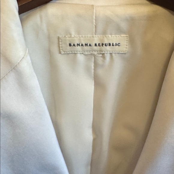 Banana Republic Classic White Suit Jacket Blazer Preppy Work Wear Boss Lady Top - Picture 4 of 8